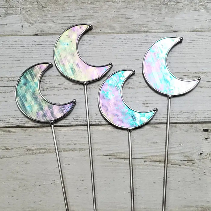 Nebukitty Teal Moon Planter Stakes
