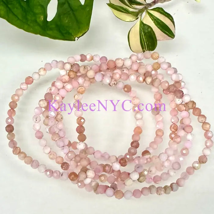 KayleeNYC Faceted Natural Pink Opal Crystal Bracelet