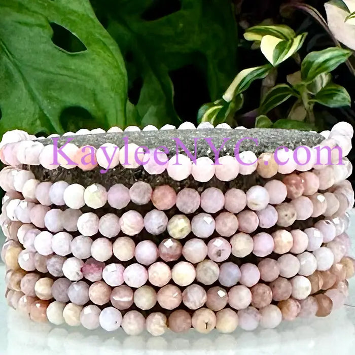 KayleeNYC Faceted Natural Pink Opal Crystal Bracelet