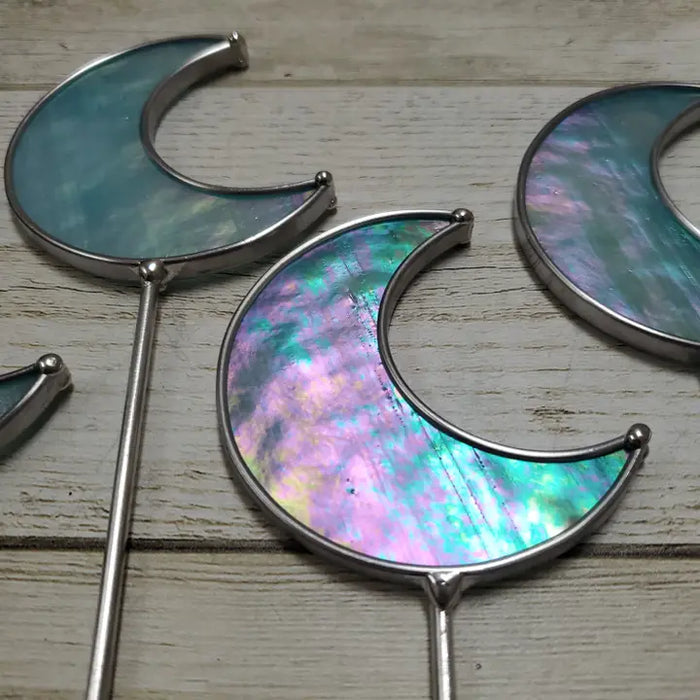 Nebukitty Teal Moon Planter Stakes