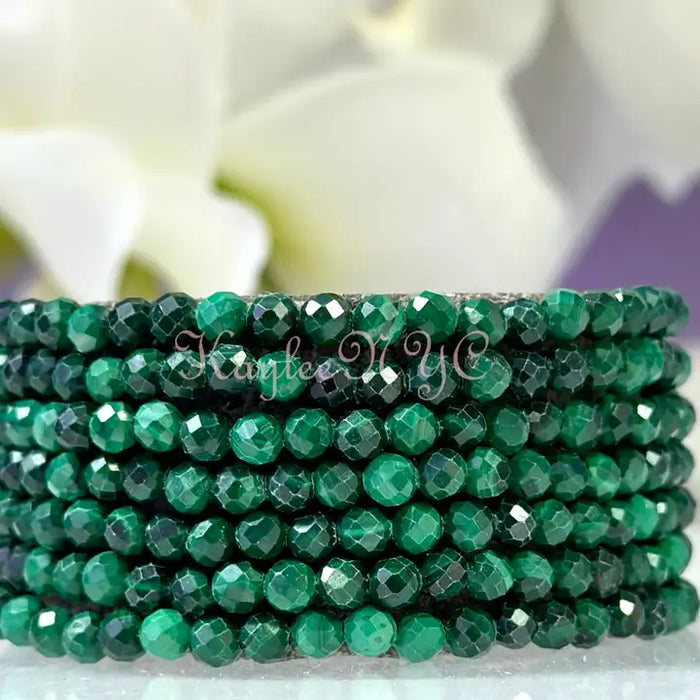 KayleeNYC Faceted Natural Malachite Crystal Bracelet