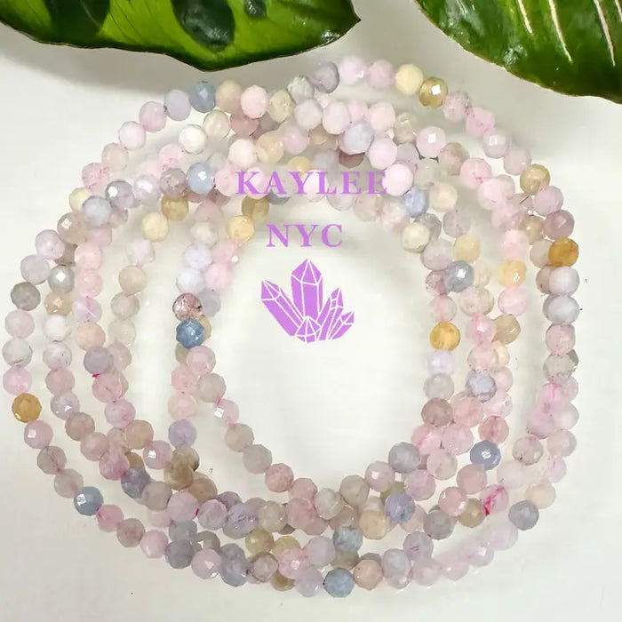 KayleeNYC Faceted Natural Morganite Crystal Bracelet