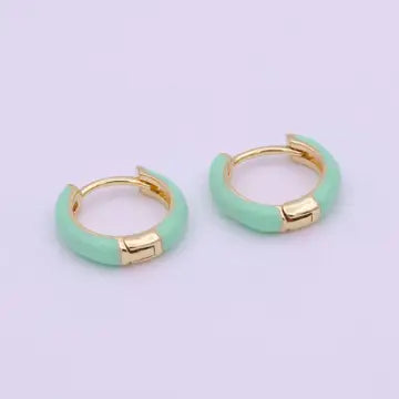 Colorful Enamel Hoop Earrings