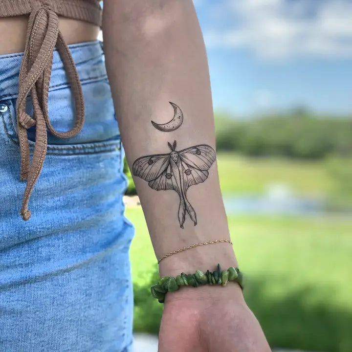 NatureTats Luna Moth Temporary Tattoo