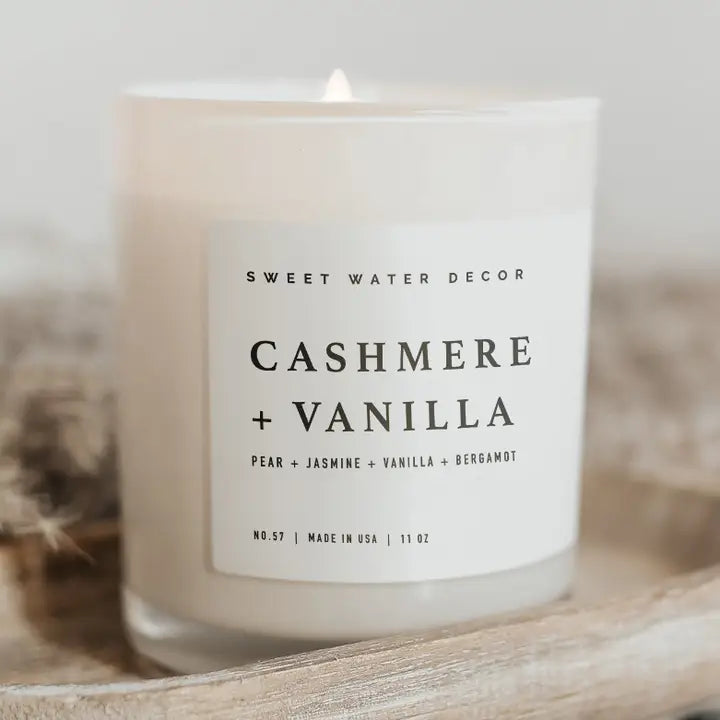 Sweet Water Decor Cashmere and Vanilla 11 oz Soy Candle