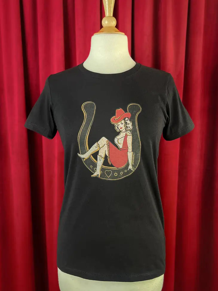 Mischief Made Lady Luck Fitted Tee in Black