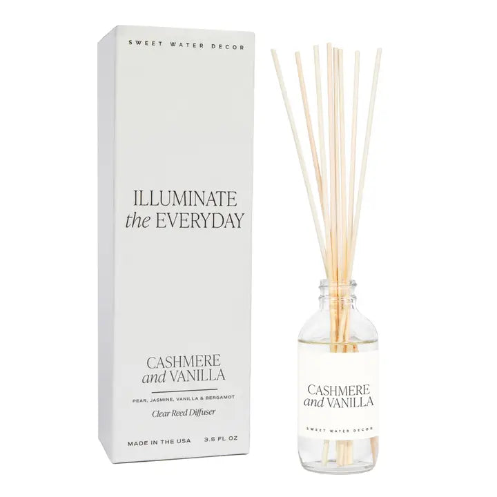 Sweet Water Decor Cashmere and Vanilla Clear Reed Diffuser