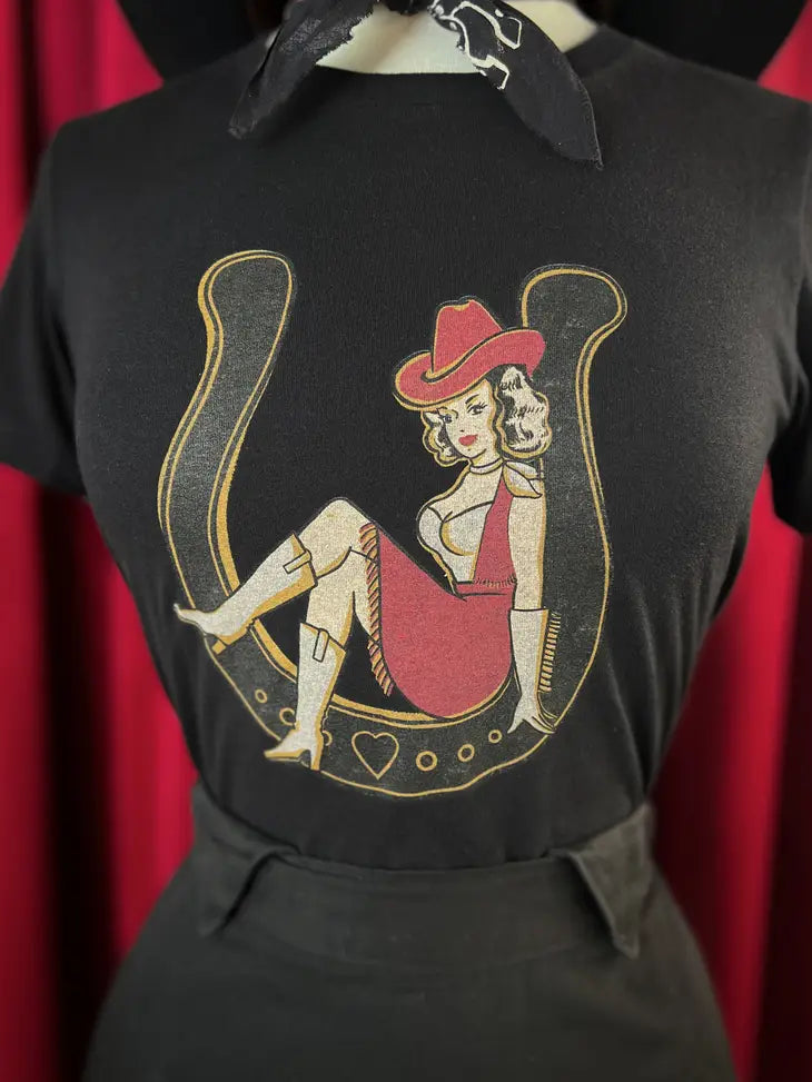 Mischief Made Lady Luck Fitted Tee in Black