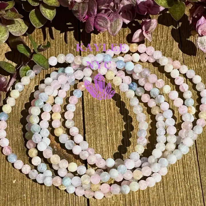 KayleeNYC Faceted Natural Morganite Crystal Bracelet