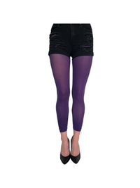 Malka Chic Purple Opaque Footless Tights