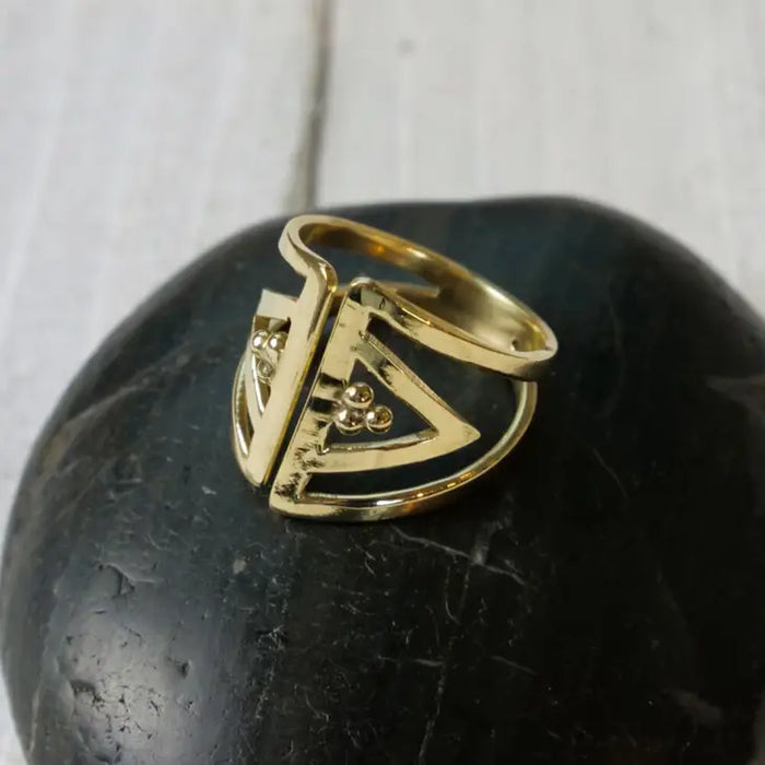 Baizaar Brass Geometric Cutout Ring