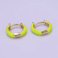 Colorful Enamel Hoop Earrings