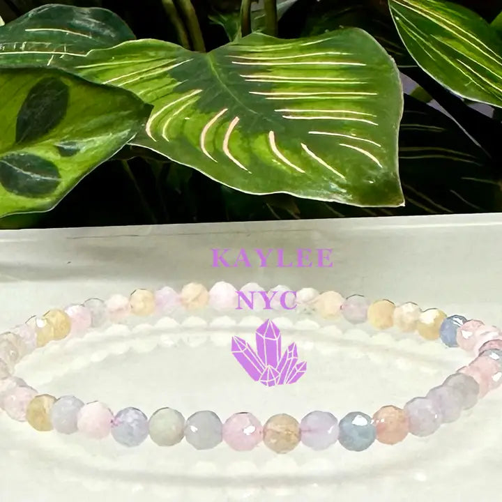 KayleeNYC Faceted Natural Morganite Crystal Bracelet