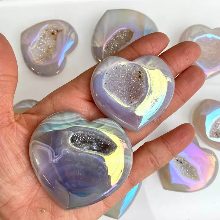 KayleeNYC Angel Aura Agate Heart Crystal