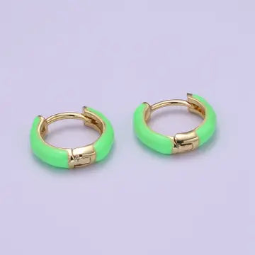 Colorful Enamel Hoop Earrings