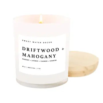 Sweet Water Decor Driftwood and Mahogany 11 oz Soy Candle