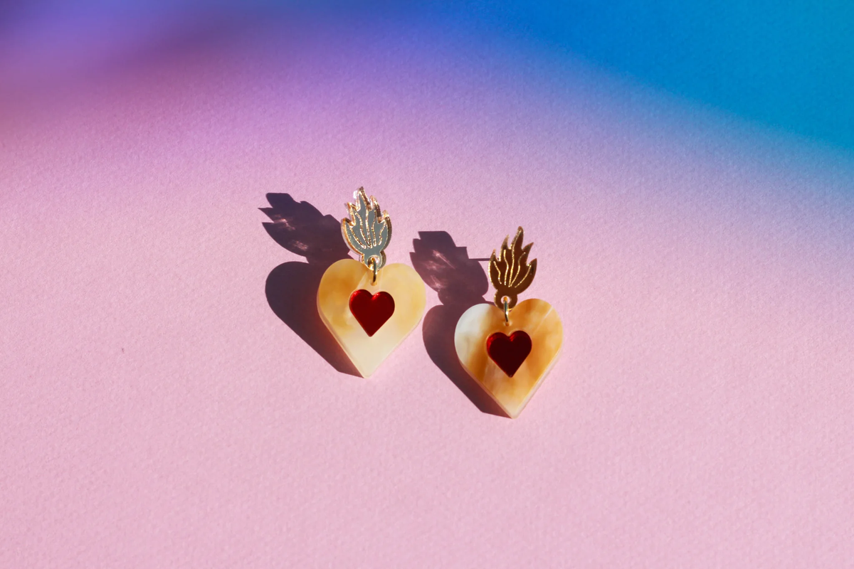 Luna & Saya Mini Sacred Heart Dangles