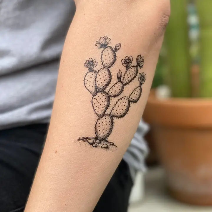 NatureTats Prickly Pear Cactus Temporary Tattoo