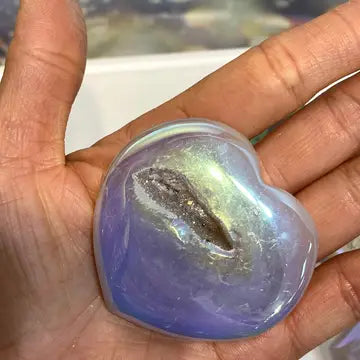 KayleeNYC Angel Aura Agate Heart Crystal