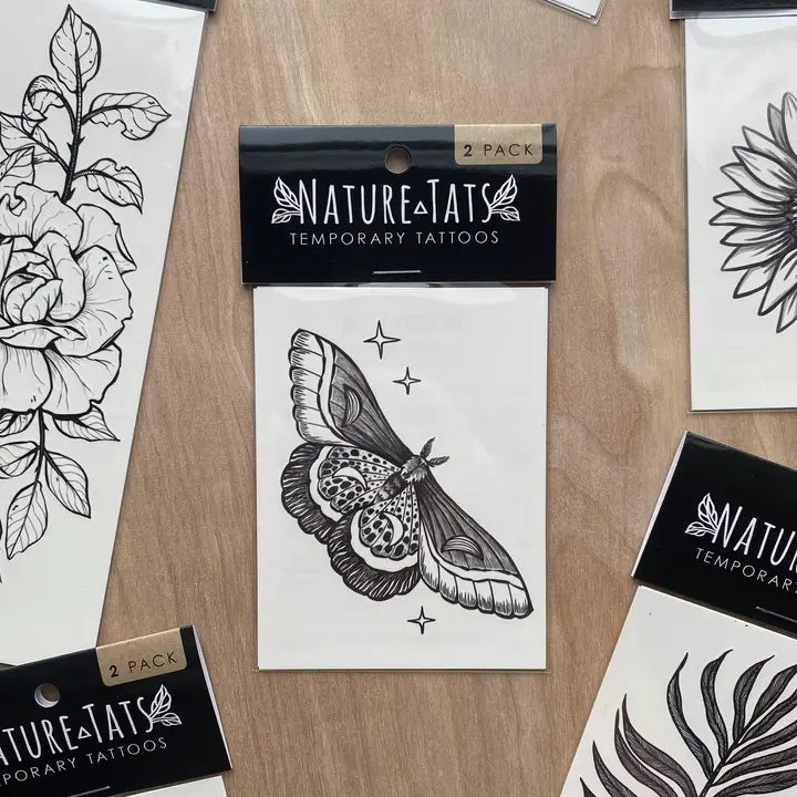 NatureTats Night Moth Temporary Tattoo