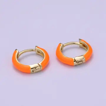 Colorful Enamel Hoop Earrings