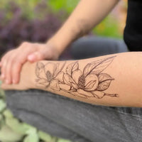 NatureTats Magnolia Flower Temporary Tattoo