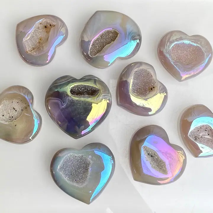 KayleeNYC Angel Aura Agate Heart Crystal