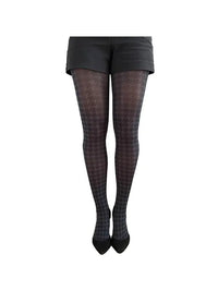 Malka Chic Black and Gray Houndstooth Tights
