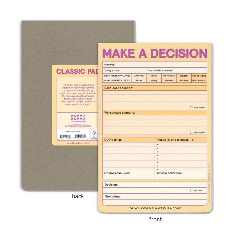Knock Knock - Make A Decision Pad (Pastel Version)