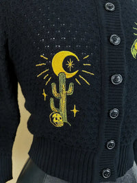 Mischief Made Scorpion Cropped Cardigan in Black