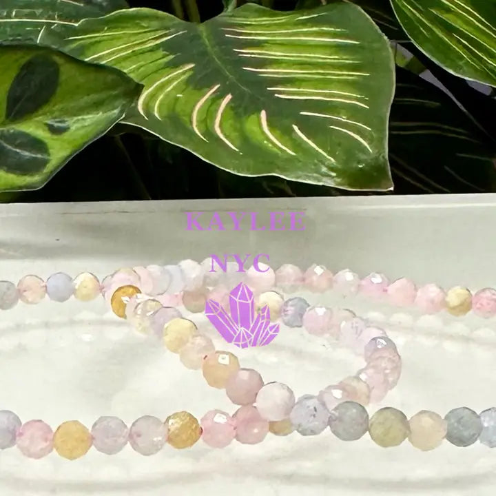 KayleeNYC Faceted Natural Morganite Crystal Bracelet