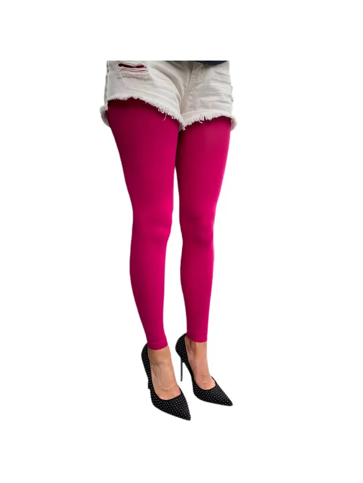 Malka Chic Cherry Pink Opaque Footless Tights