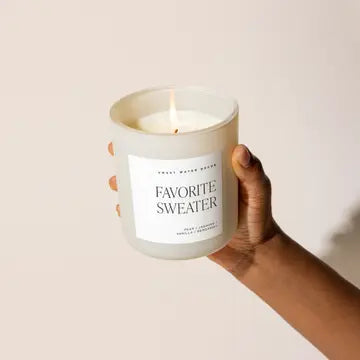 Sweet Water Decor Favorite Sweater 15 oz Soy Candle, Matte Jar (Copy)