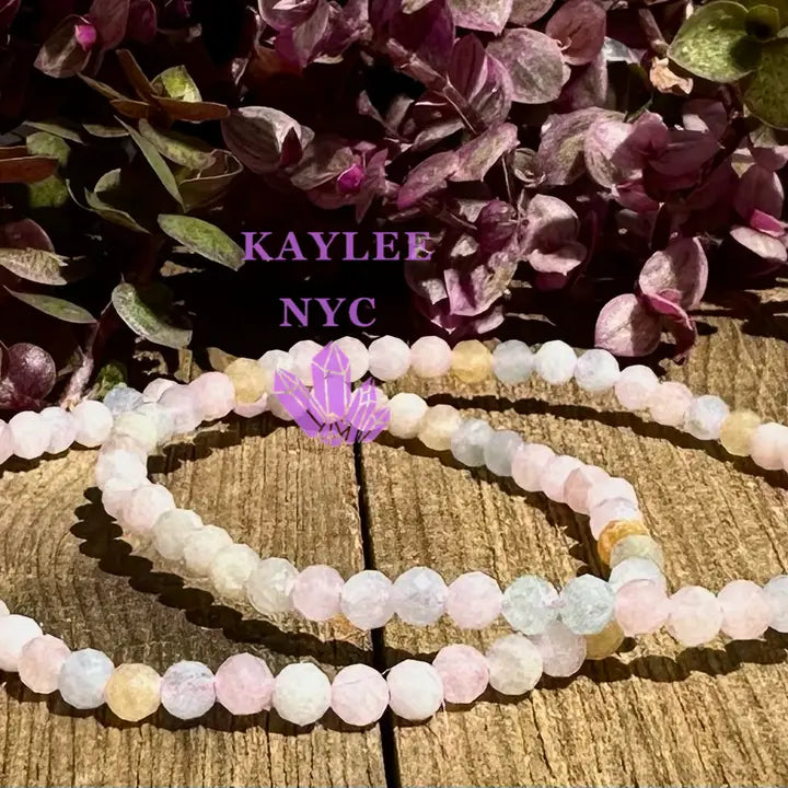 KayleeNYC Faceted Natural Morganite Crystal Bracelet