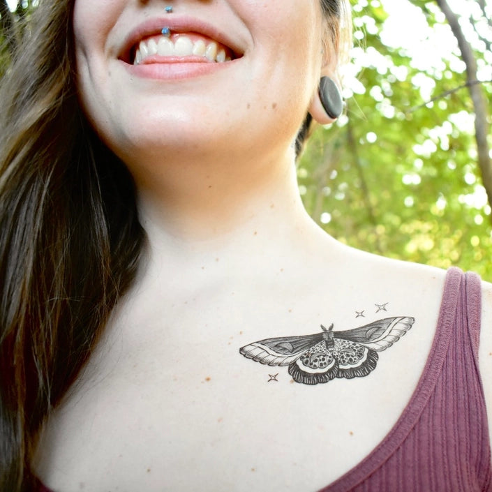 NatureTats Night Moth Temporary Tattoo