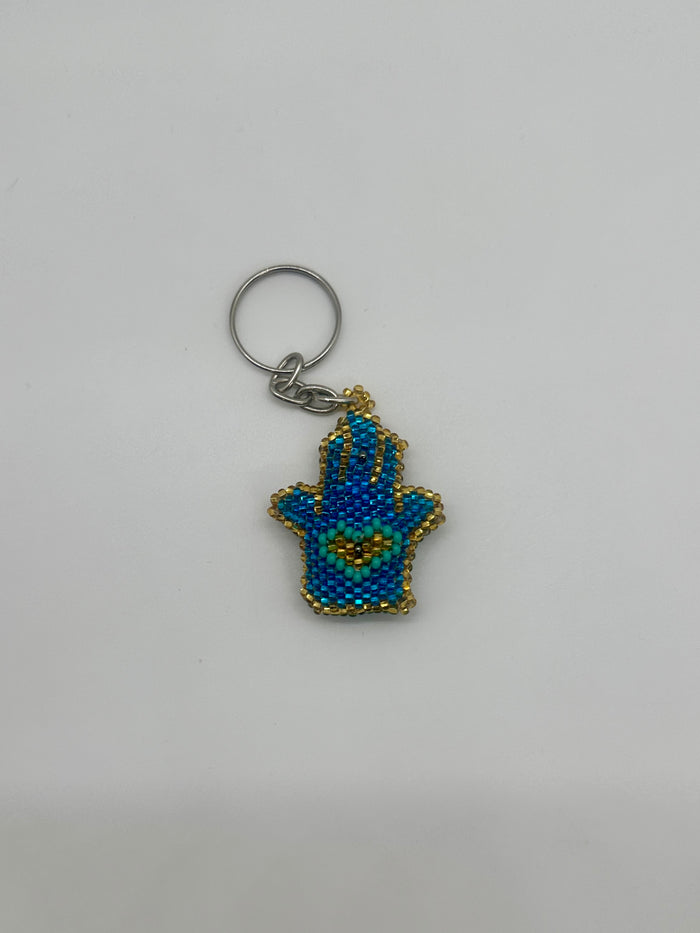 Small Beaded Hamsa Keychain