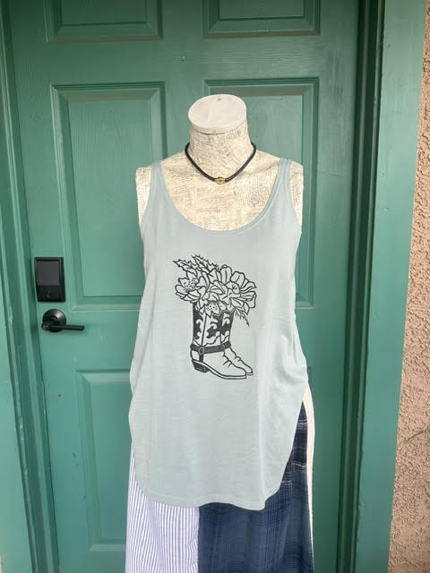 Green Women's Boot Nomad Print House Tank Top